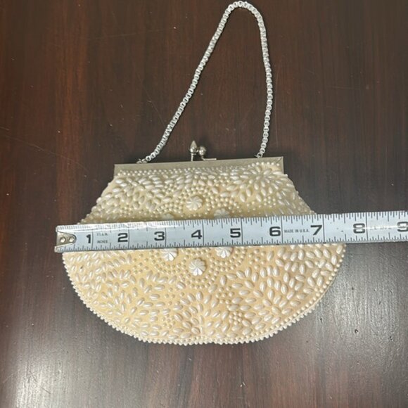 Vintage Pearl Beaded Purse Handbag - Picture 6 of 12